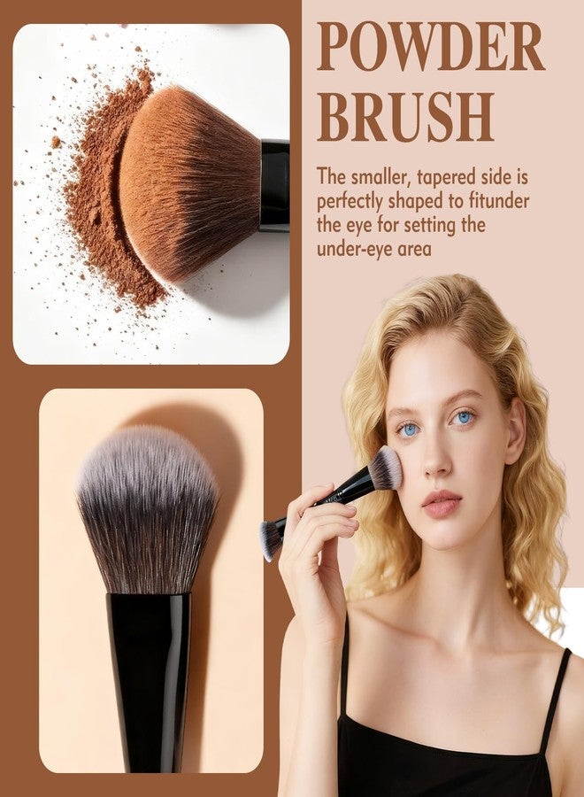 EoaMen Blush Brush, Dual-Ended Foundation Makeup Brush for Contouring, Blending, and Bronzing(Angled & Round), Angled Contoured for Flawless Face Foundation, Vegan & Cruelty-Free - Image 4